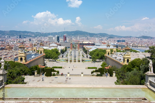 Barcelona cityscape from Montjuic hill, Spain