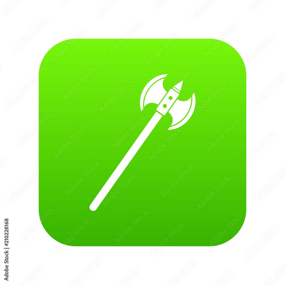 Poleaxe icon digital green for any design isolated on white vector illustration Poleaxe icon digital green for any design isolated on white vector illustration