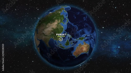 CAMBODIA PURSAT ZOOM IN FROM SPACE photo