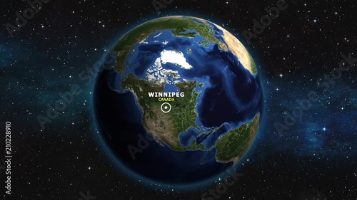 CANADA WINNIPEG ZOOM IN FROM SPACE