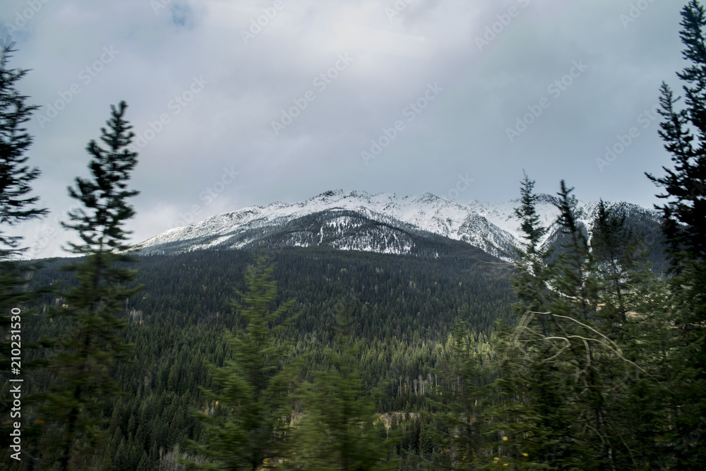 Snow covered peak in Rocky Mountains