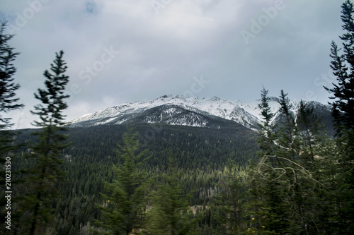 Snow covered peak in Rocky Mountains