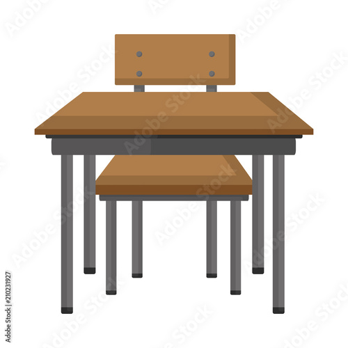 front wood school desk education