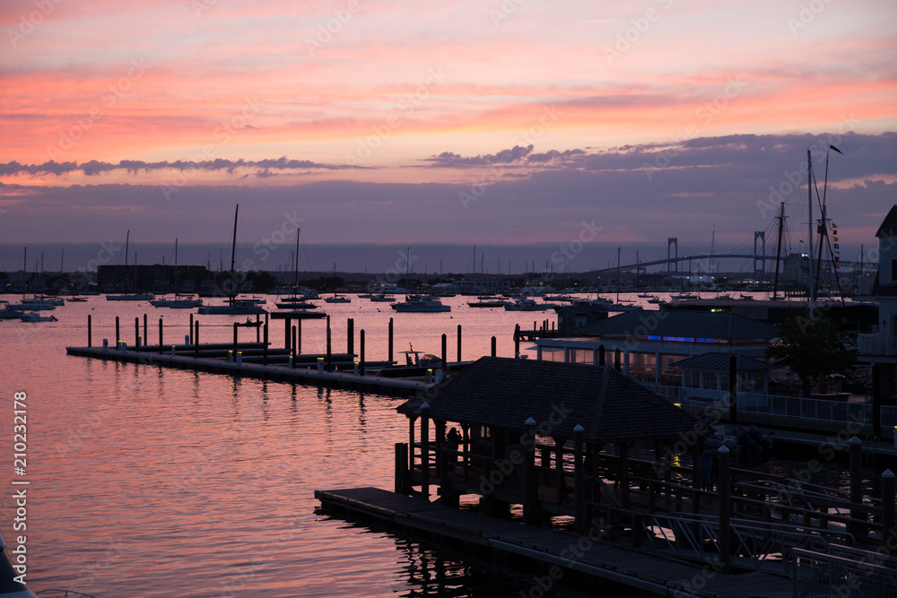 Sunset on the marina