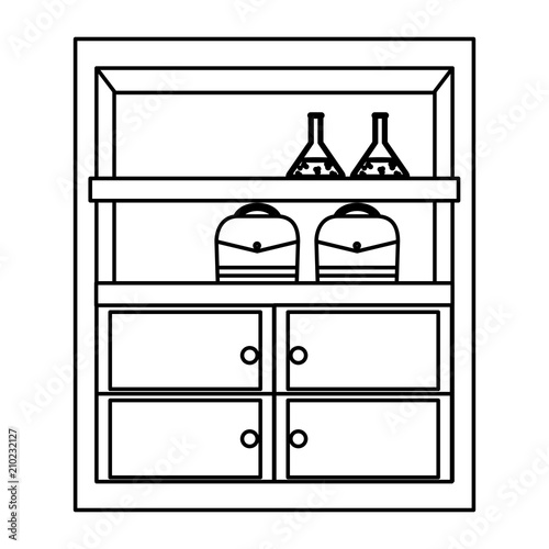 line wood shelf organizer equipment style