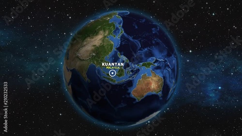 MALAYSIA KUANTAN ZOOM IN FROM SPACE photo