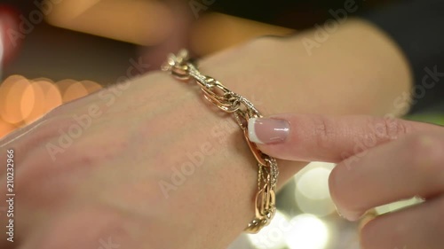 Jewels Market - the seller shows gold jewelry earrings, rings, bracelets, chain