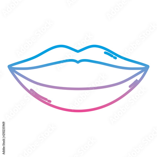 degraded line beauty mouth with makeup lips style