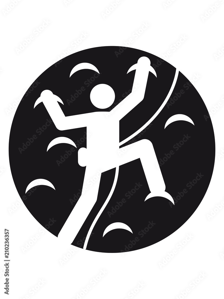 cool kreis rund mond logo figur symbol bergsteiger klettern berge hoch sport hobby freizeit climbing aufstieg sicherheitsseil silhouette schwarz umriss cool kreis rund mond logo figur symbol bergsteiger klettern berge hoch sport hobby freizeit climbing aufstieg sicherheitsseil silhouette schwarz umriss