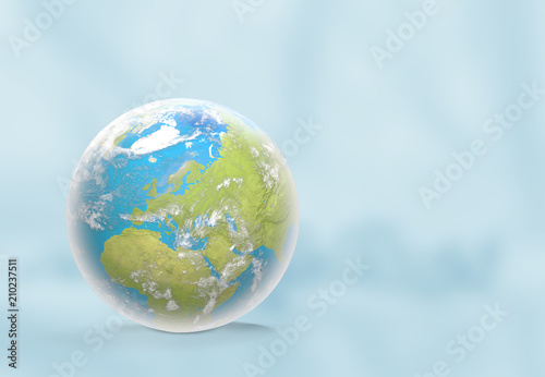 Planet Earth with clouds, E...