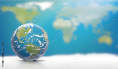 Planet Earth with clouds, N...