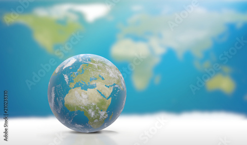 Planet Earth with clouds, E...