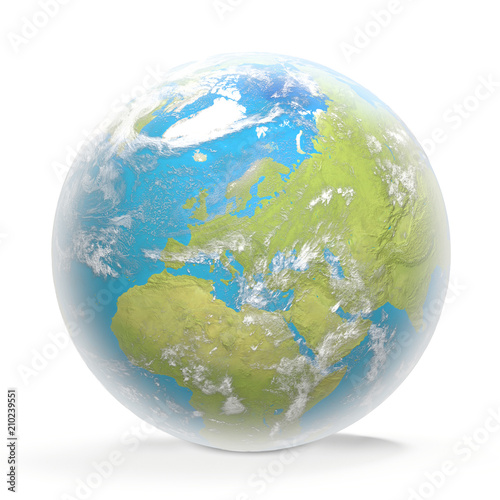 Planet Earth with clouds, E...