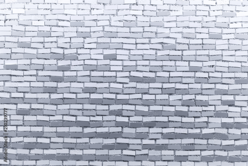 Brick wall in light gray colors. 3D illustration. Brick wall in light gray colors. 3D illustration.