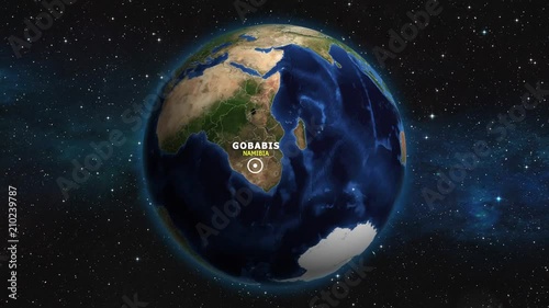 NAMIBIA GOBABIS ZOOM IN FROM SPACE photo