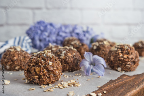 Healthy organic energy granola balls