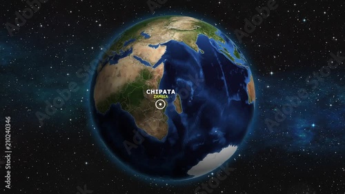 ZAMBIA CHIPATA ZOOM IN FROM SPACE photo