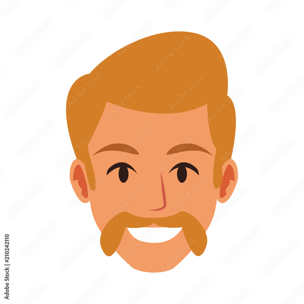 Disco man face cartoon vector illustration graphic design