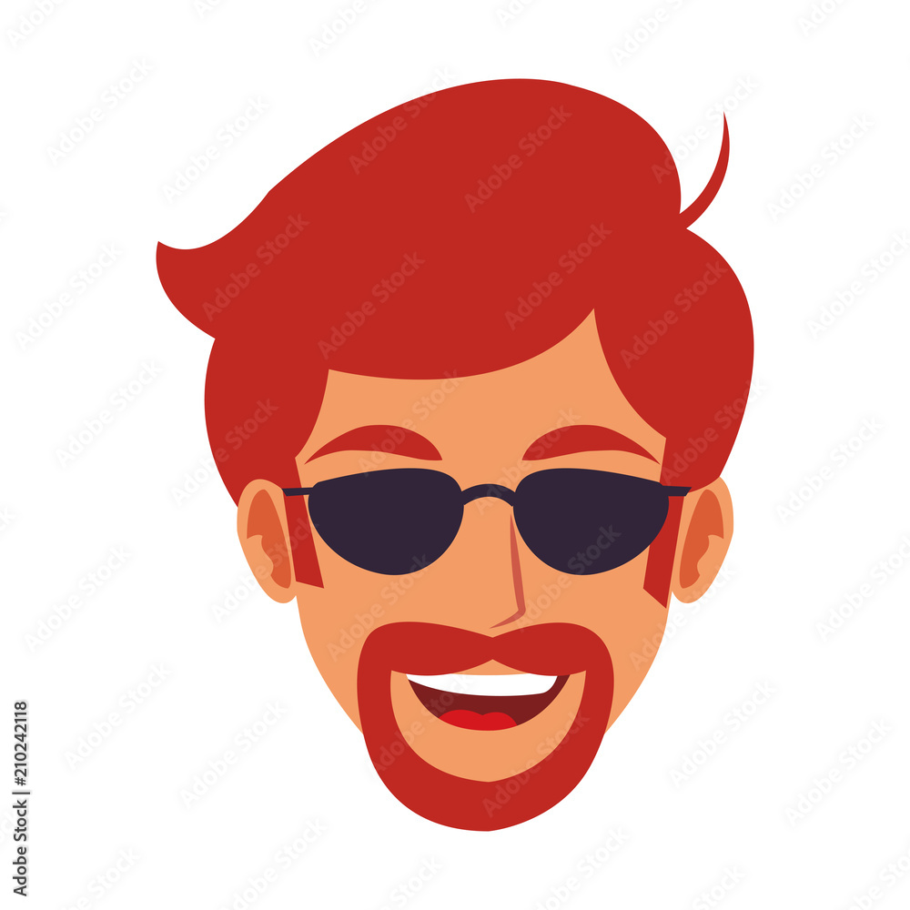 Disco man face cartoon vector illustration graphic design Disco man face cartoon vector illustration graphic design