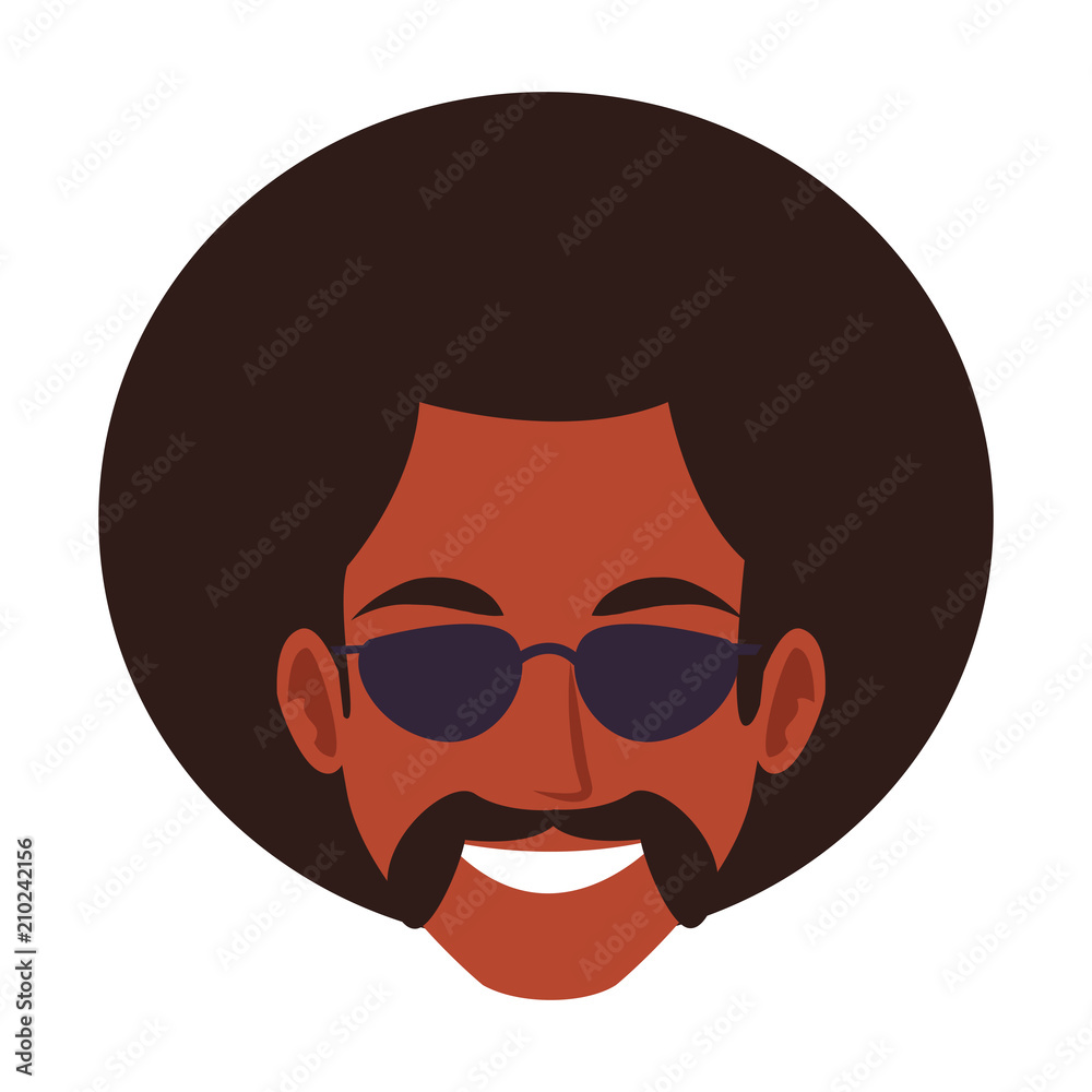 Disco man face cartoon vector illustration graphic design Disco man face cartoon vector illustration graphic design