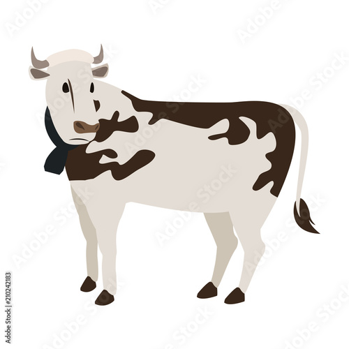 Milch cow cartoon vector illustration graphic design