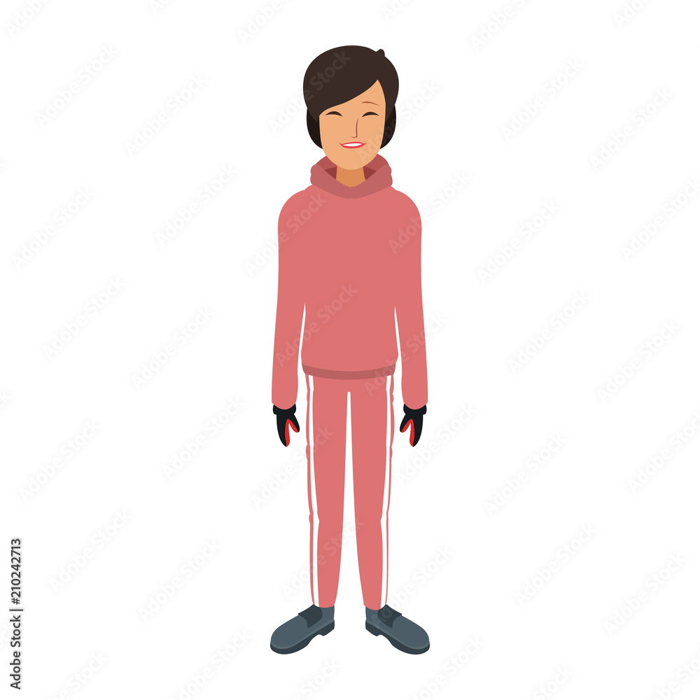 Woman with winter clothes cartoon vector illustration graphic design
