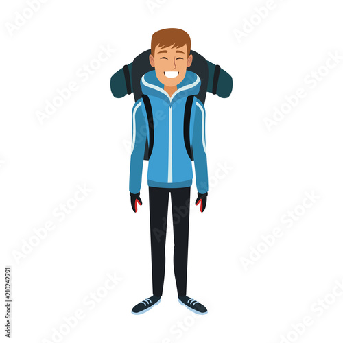 Alpinist man cartoon vector illustration graphic design