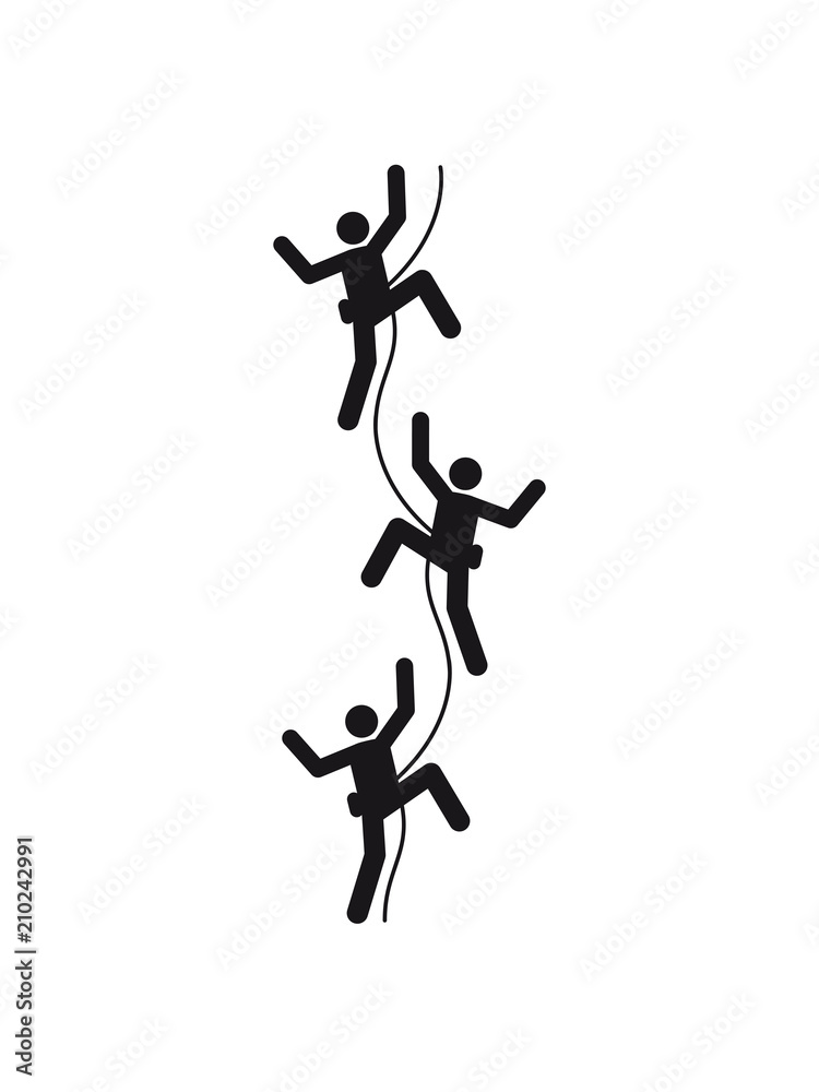 3 freunde team crew logo figur symbol bergsteiger klettern berge hoch sport hobby freizeit climbing aufstieg sicherheitsseil silhouette schwarz umriss 3 freunde team crew logo figur symbol bergsteiger klettern berge hoch sport hobby freizeit climbing aufstieg sicherheitsseil silhouette schwarz umriss