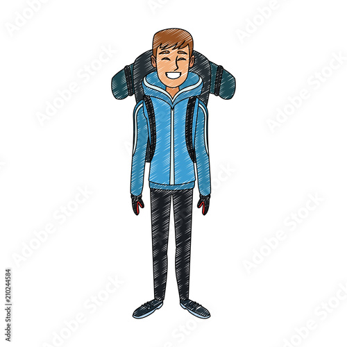Alpinist man cartoon
