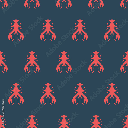 Pattern with crayfish