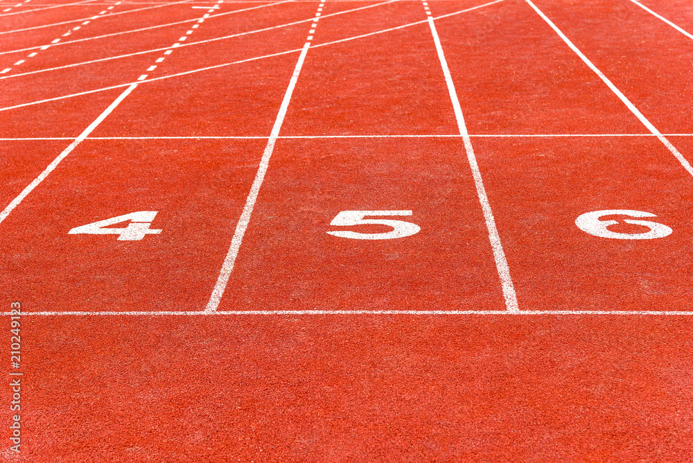 Athletic running track in stadium