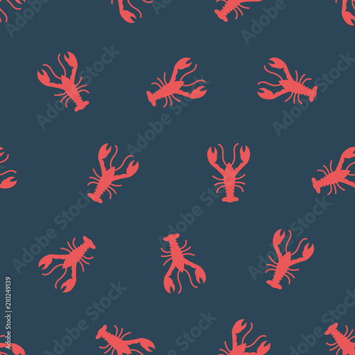 Vector pattern with crayfish
