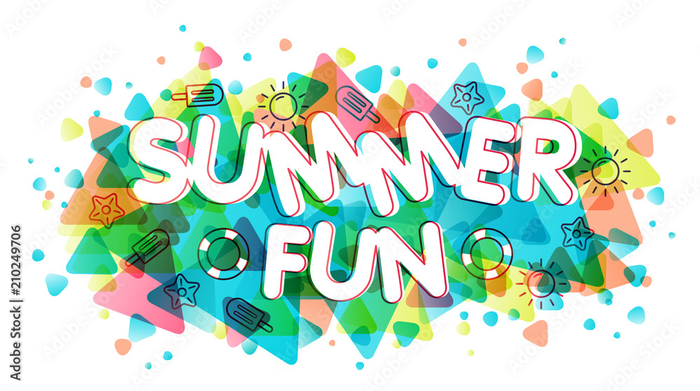 Summer fun greeting card, vector illustration.