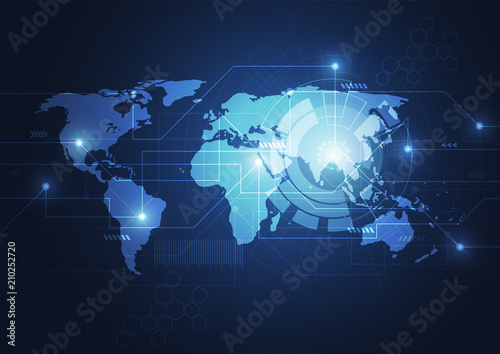 Global network business connection. World map point and line composition concept of global business. Vector Illustration © royyimzy