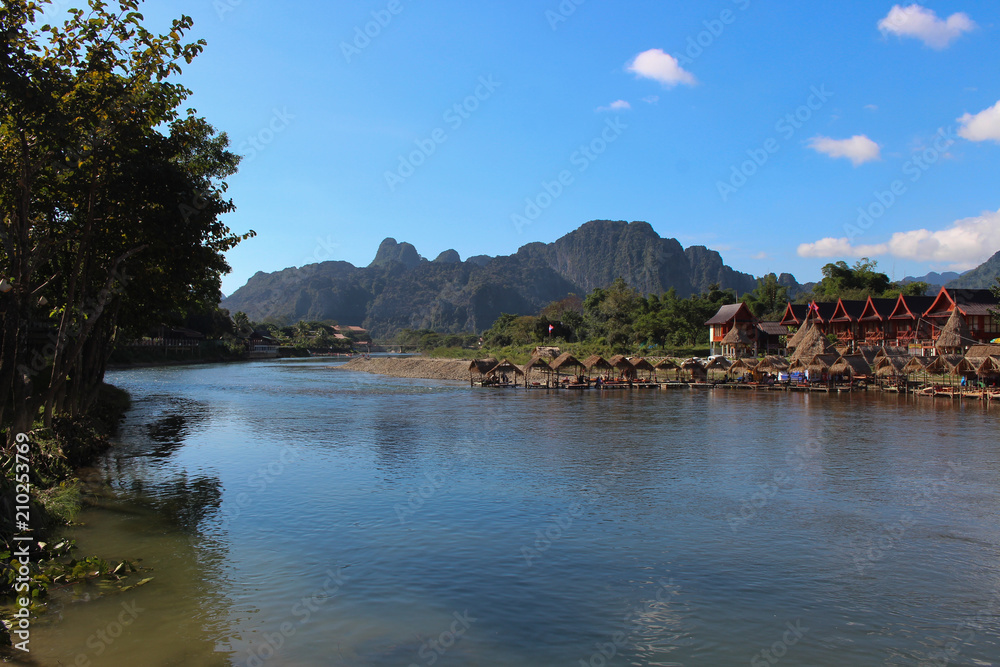 Song river at Vang Vieng, Laos