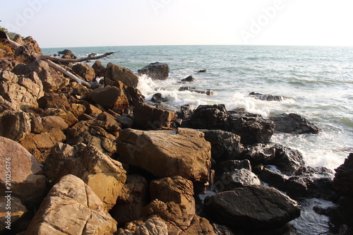 Coast rocks at Nang Phaya Hill Scenic Point, Gulf of Thailand, Chanthaburi Province, Thailand © THAIFINN
