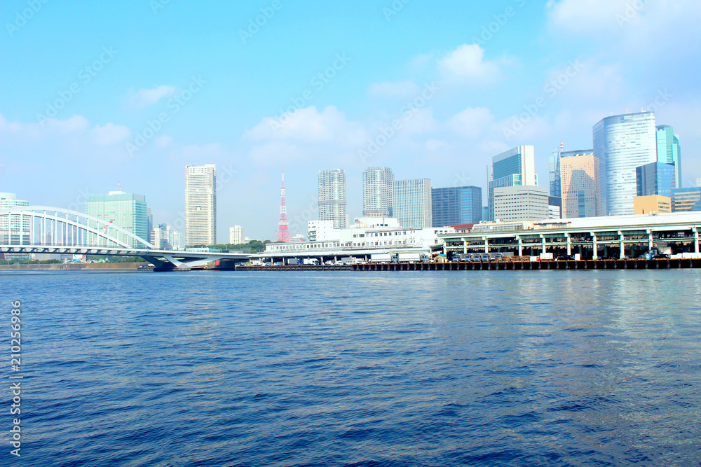 Tokyo building view from the kachidoki bridge, Tokyo, Japan Tokyo building view from the kachidoki bridge, Tokyo, Japan