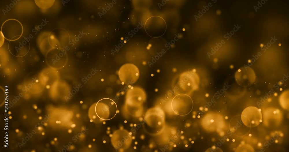 christmas gold gradient sparkle glitter dust particles from top on black background with bokeh flowing movement, golden holiday happy new year and valentine day love, relationship concept
