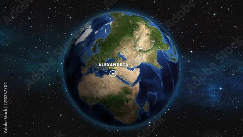 EGYPT ALEXANDRIA ZOOM IN FROM SPACE