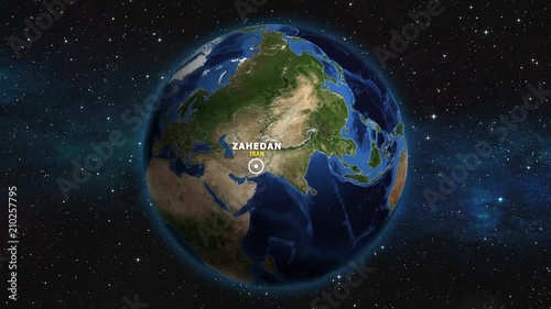 IRAN ZAHEDAN ZOOM IN FROM SPACE photo
