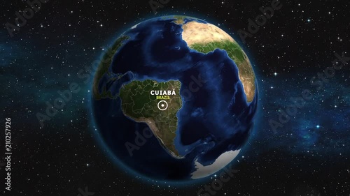 BRAZIL CUIABA ZOOM IN FROM SPACE photo