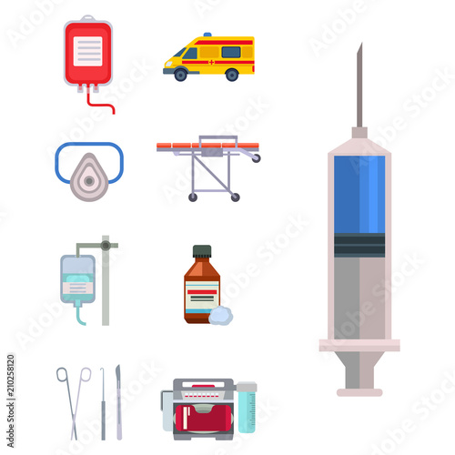 Ambulance icons vector medicine health emergency hospital symbols illustration.