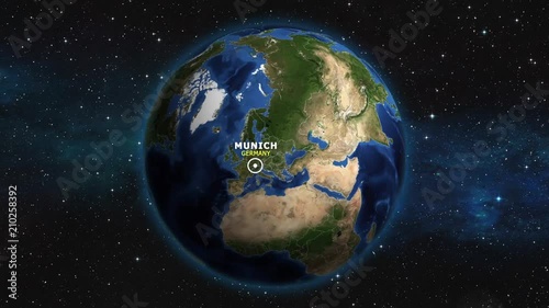 GERMANY MUNICH ZOOM IN FROM SPACE