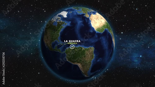 VENEZUELA LA GUAIRA ZOOM IN FROM SPACE photo