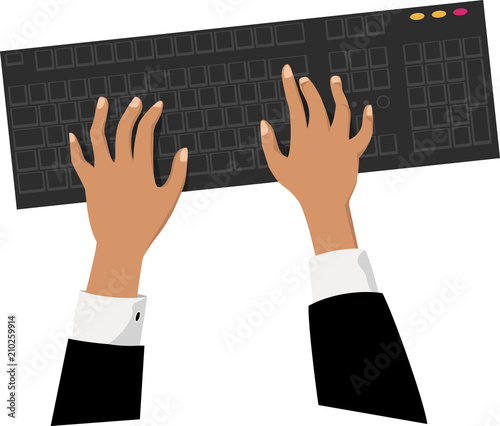 hands on the keyboard