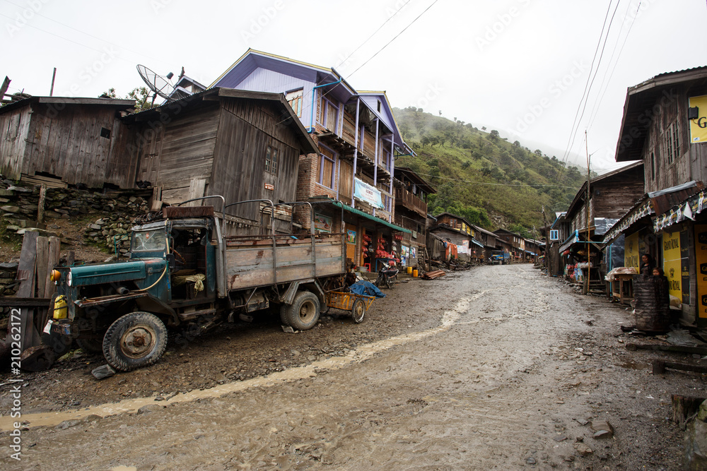Delivery truck in Remote Myanmar Village