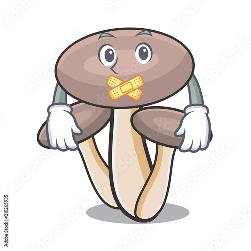 Silent honey agaric mushroom mascot cartoon