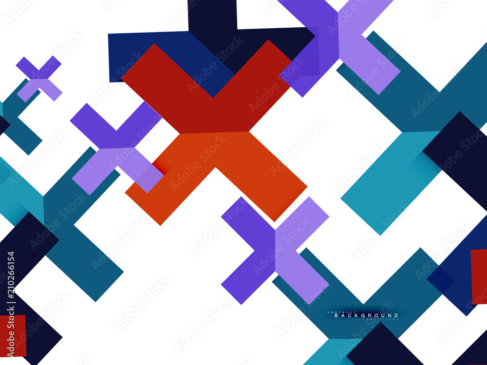 Obraz premium Multicolored abstract geometric shapes, geometry background for web banner