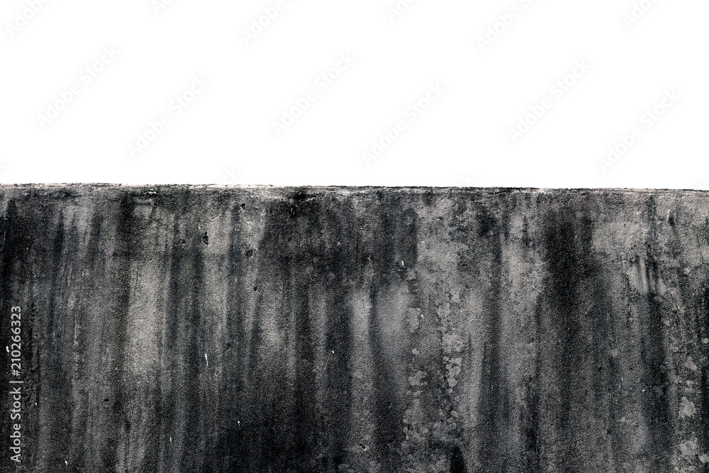 Naklejka premium wall surrounding Texture of the gray polished concrete wall with scratches on white background