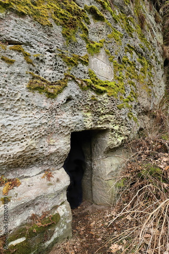 Cellar portal cut into the rock